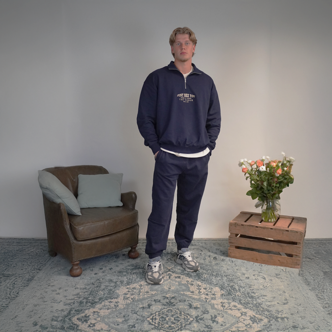 Donkerblauwe Sweatpants met Geborduurd Logo